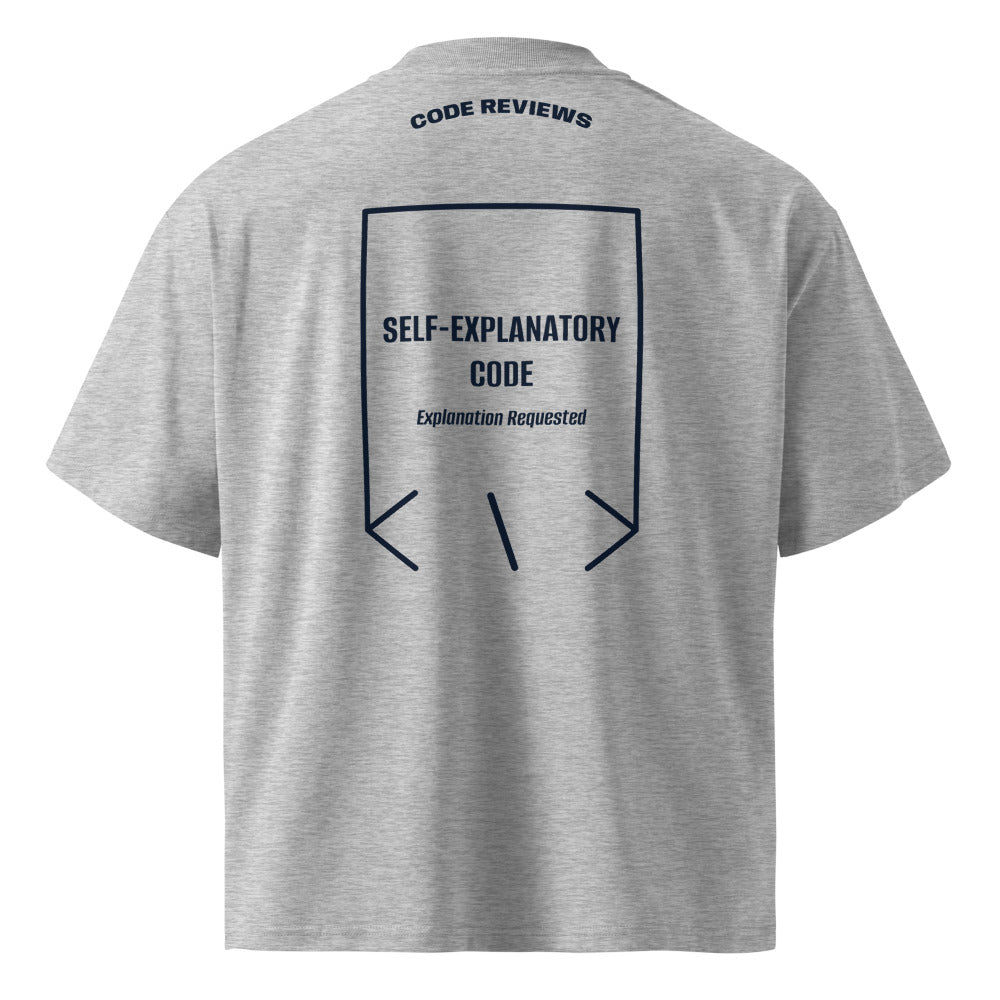 Self-Explanatory Code — Heather Grey French Navy back mockup