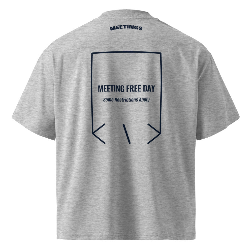 Meeting Free Day — Heather Grey French Navy back mockup