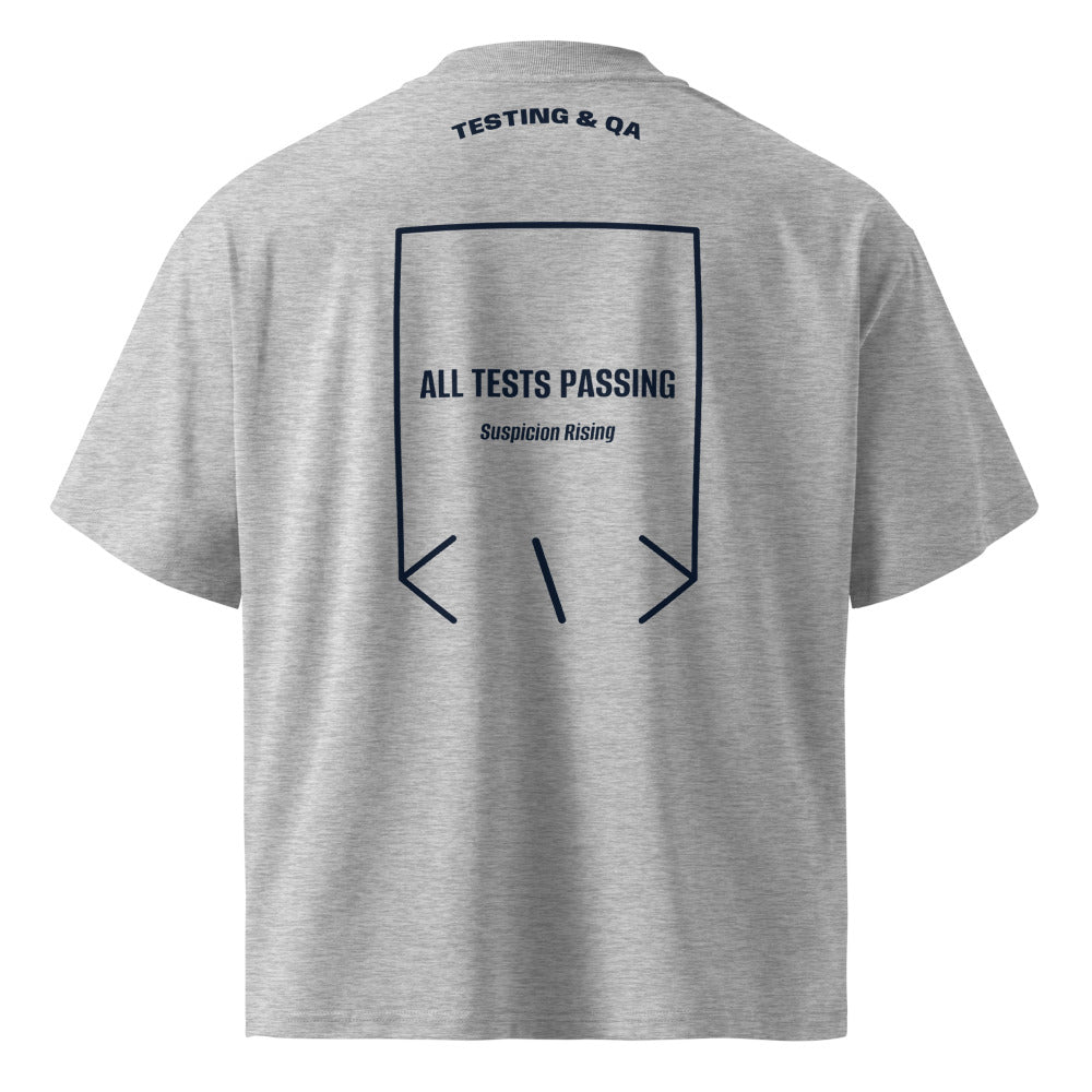 All Tests Passing — Heather Grey French Navy back mockup