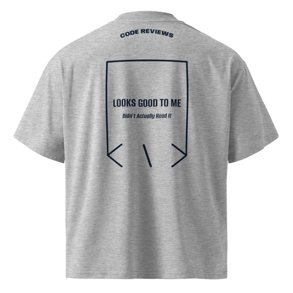 Looks Good To Me — Heather Grey French Navy back mockup