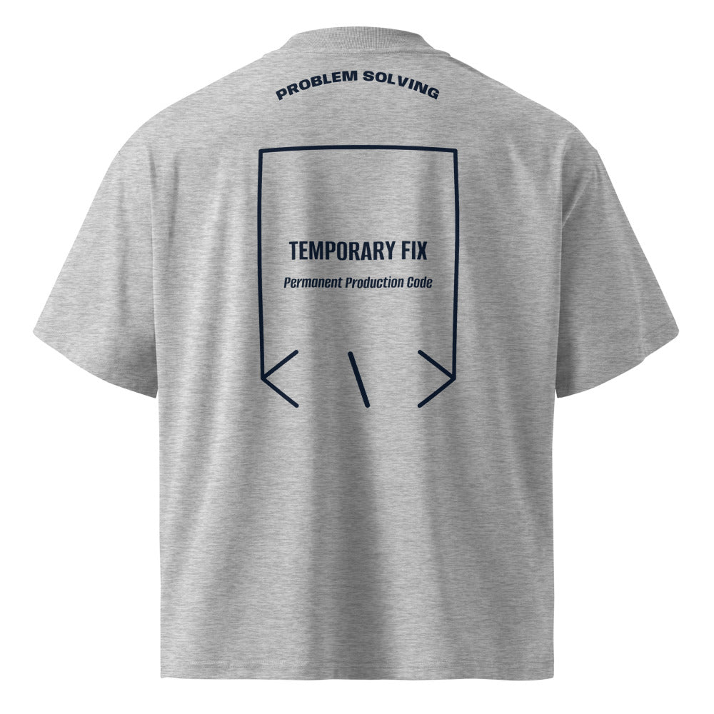 Temporary Fix — Heather Grey French Navy back mockup