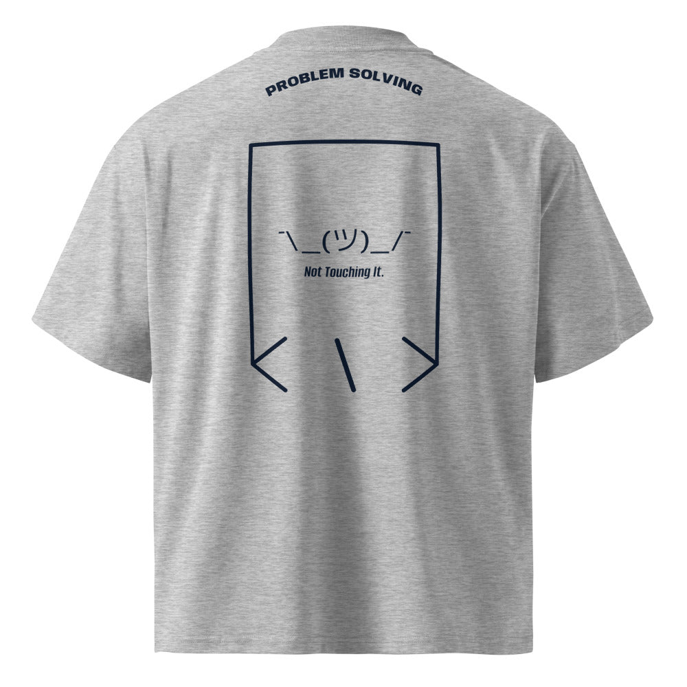 ¯\_(ツ)_/¯ — Heather Grey French Navy back mockup