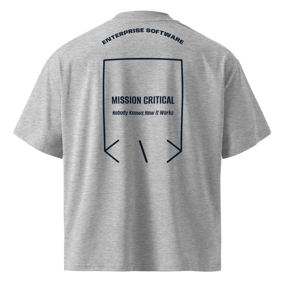 Mission Critical — Heather Grey French Navy back mockup