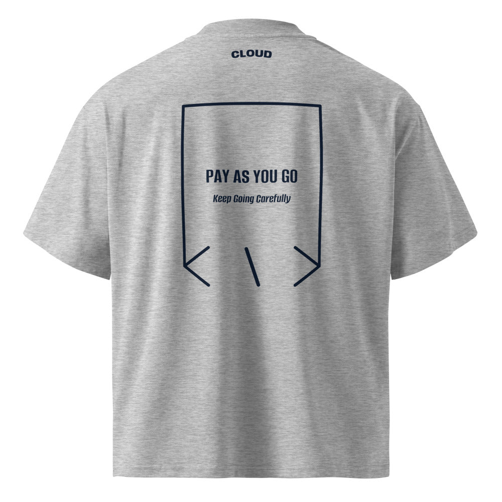 Pay As You Go — Heather Grey French Navy back mockup