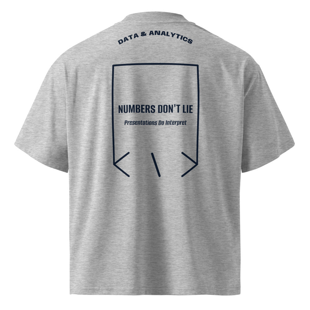 Numbers Don't Lie — Heather Grey French Navy back mockup