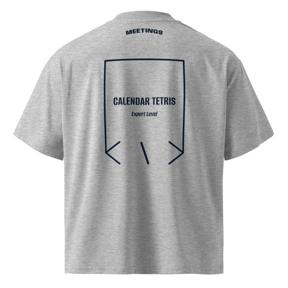 Calendar Tetris — Heather Grey French Navy back mockup