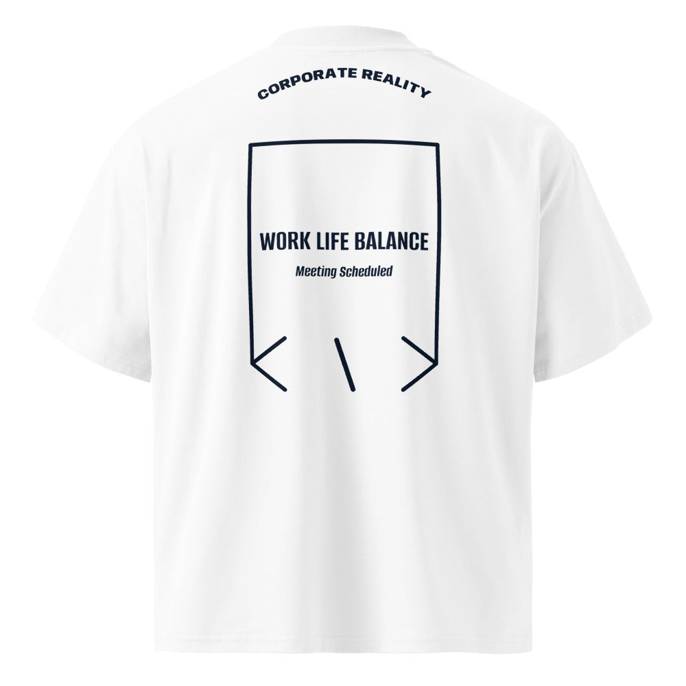 Work Life Balance — White French Navy back mockup