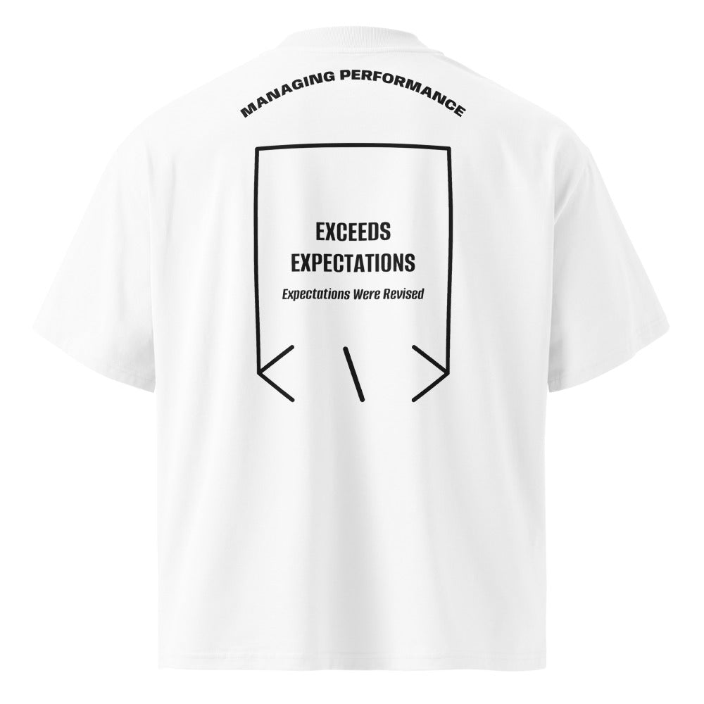 Exceeds Expectations — White Black back mockup