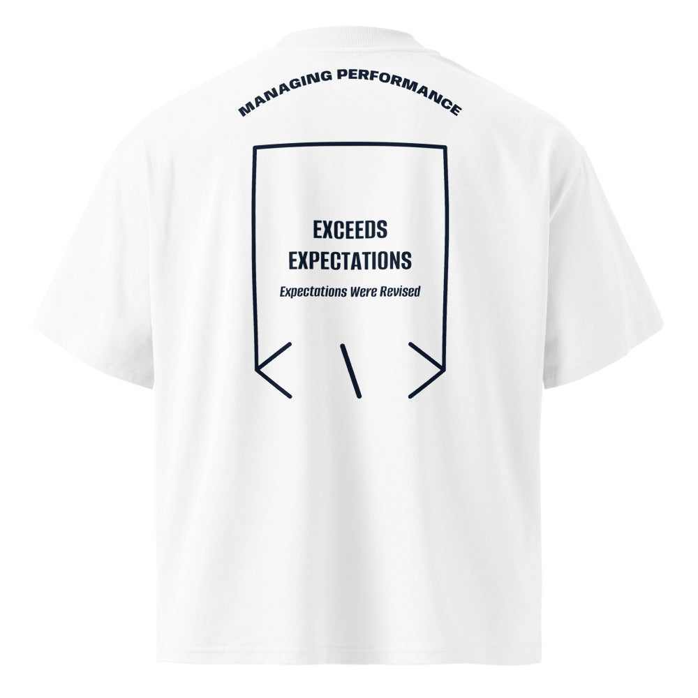 Exceeds Expectations — White French Navy back mockup