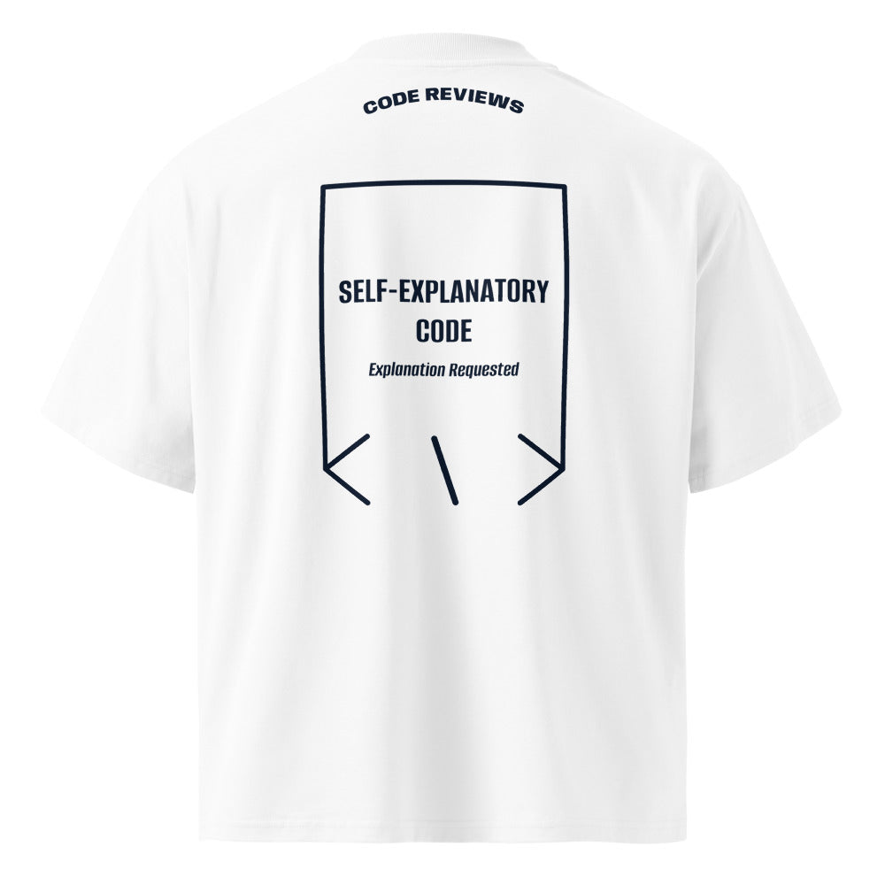 Self-Explanatory Code — White French Navy back mockup