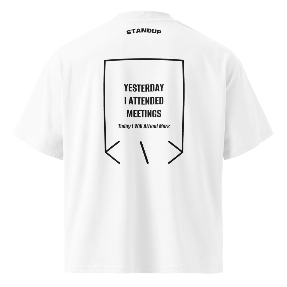Yesterday I Attended Meetings — White Black back mockup