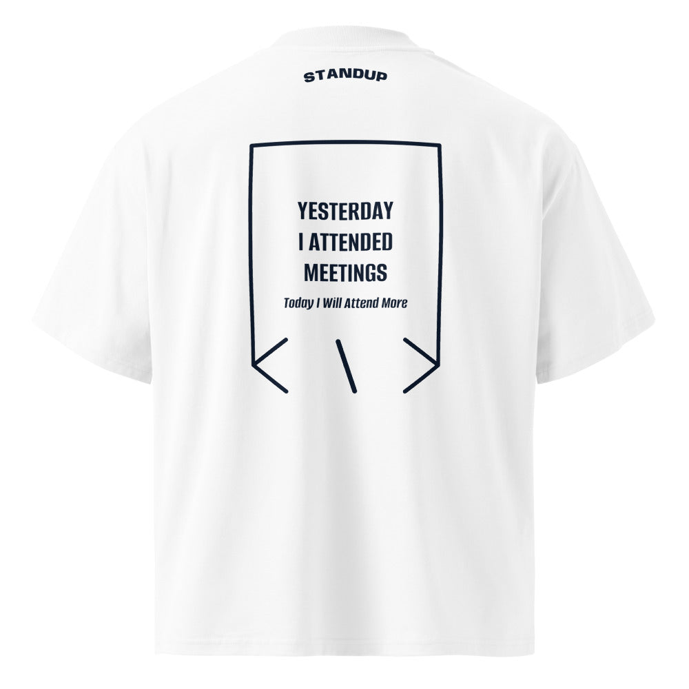Yesterday I Attended Meetings — White French Navy back mockup