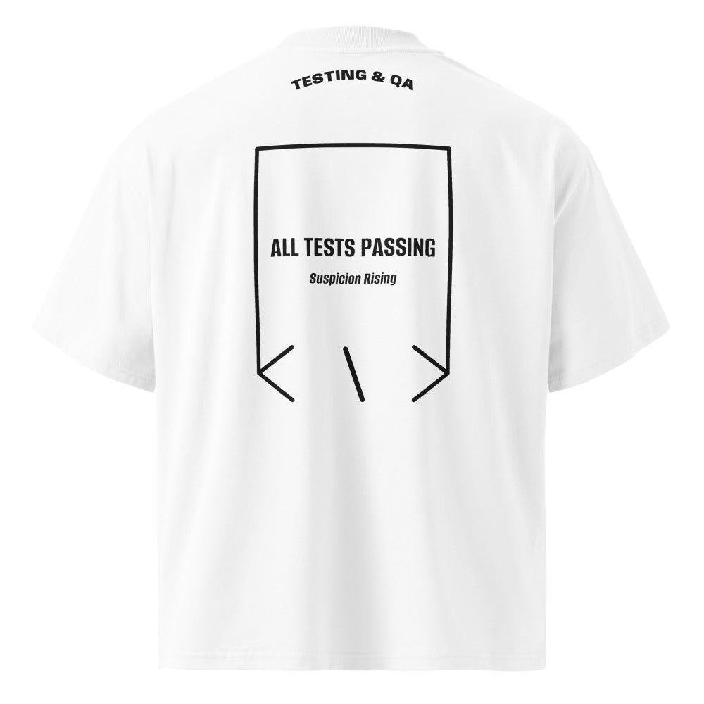 All Tests Passing — White Black back mockup
