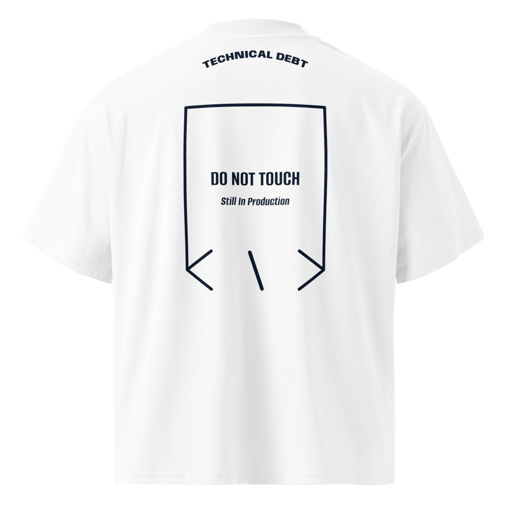 Do Not Touch — White French Navy back mockup