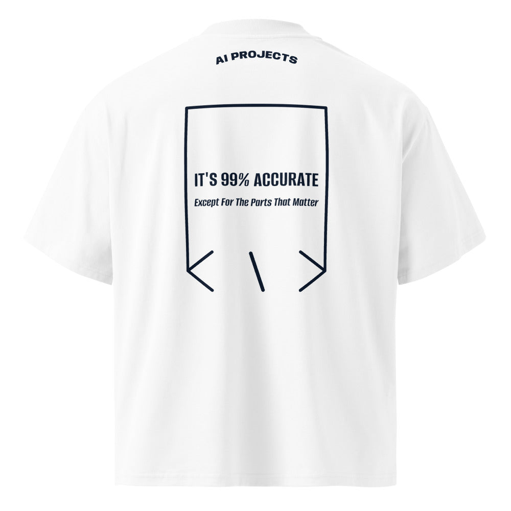 It's 99% Accurate — White French Navy back mockup