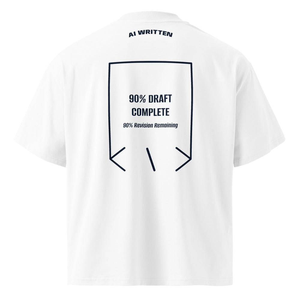 90% Draft Complete — White French Navy back mockup