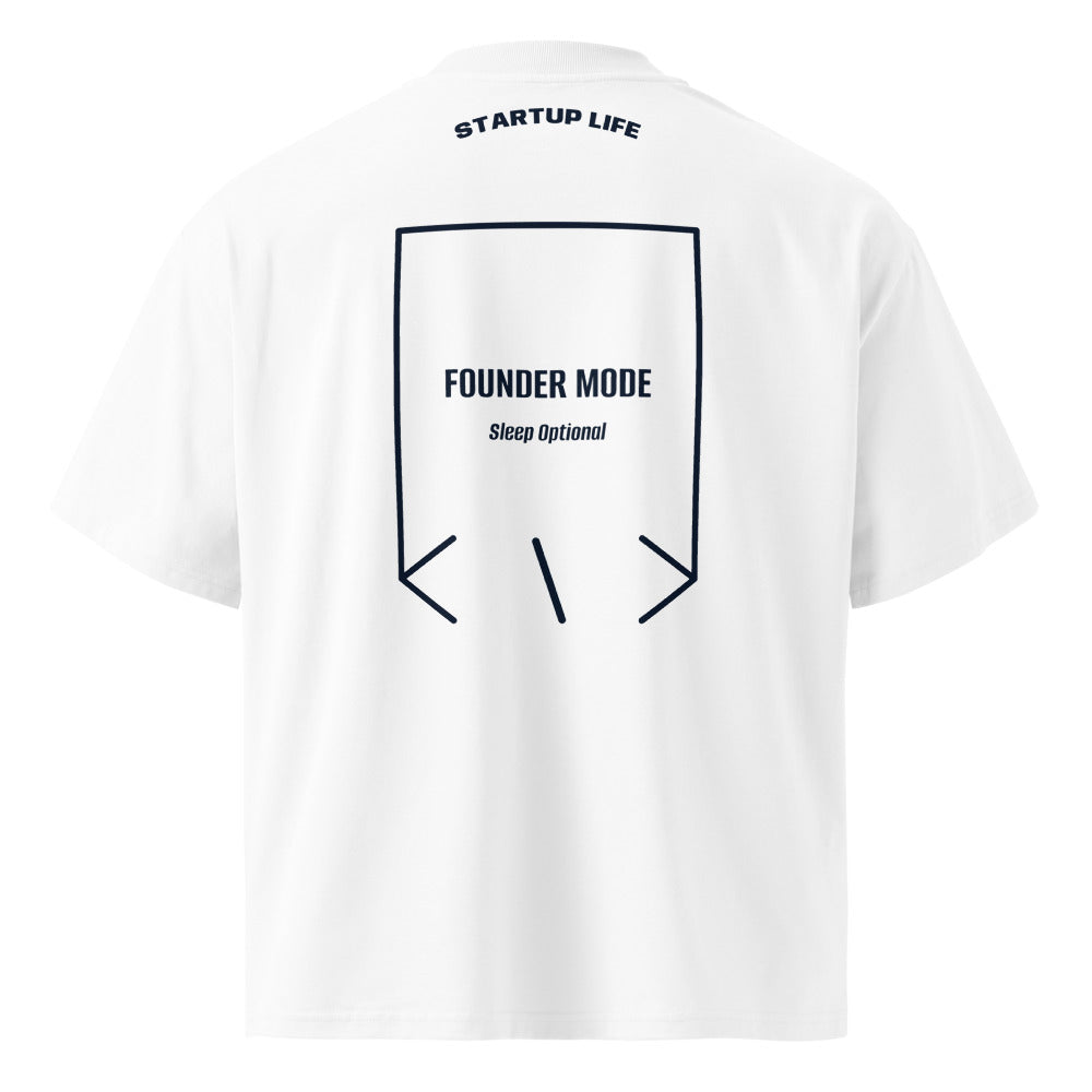 Founder Mode — White French Navy back mockup