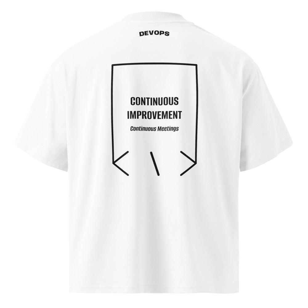 Continuous Improvement — White Black back mockup