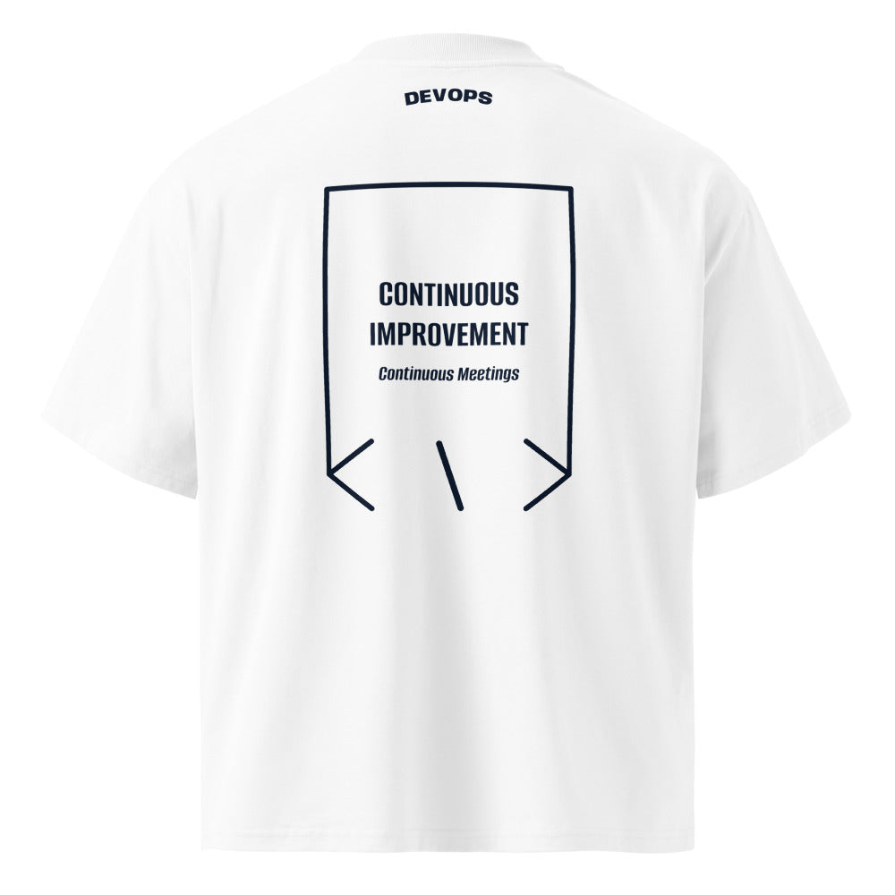 Continuous Improvement — White French Navy back mockup