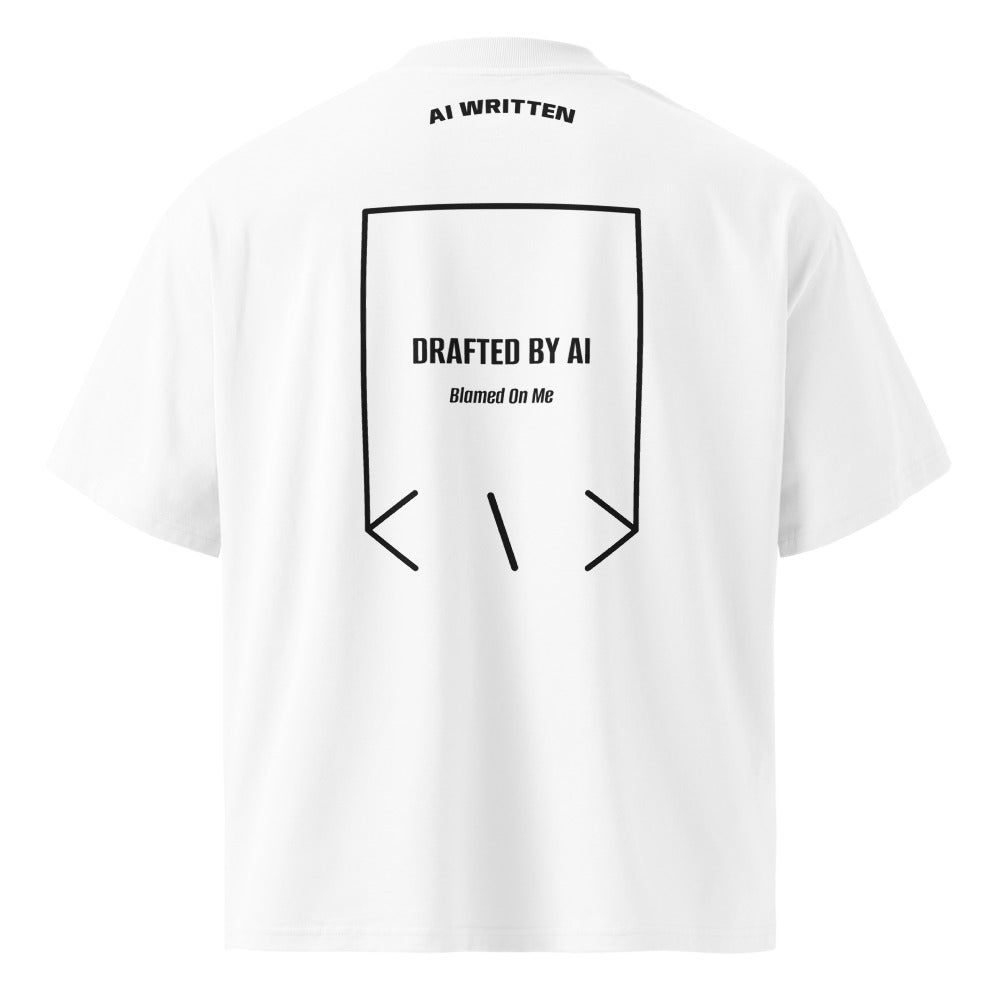 Drafted By AI — White Black back mockup