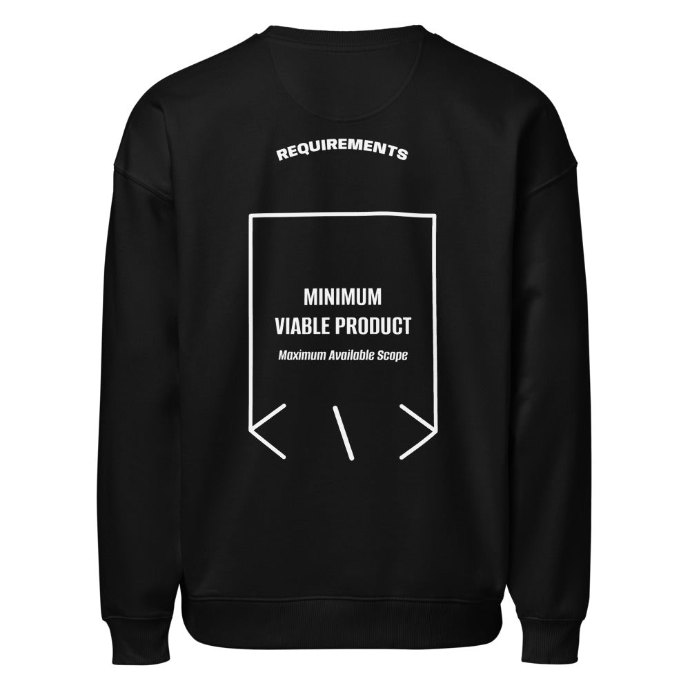 Minimum Viable Product — Black White back mockup