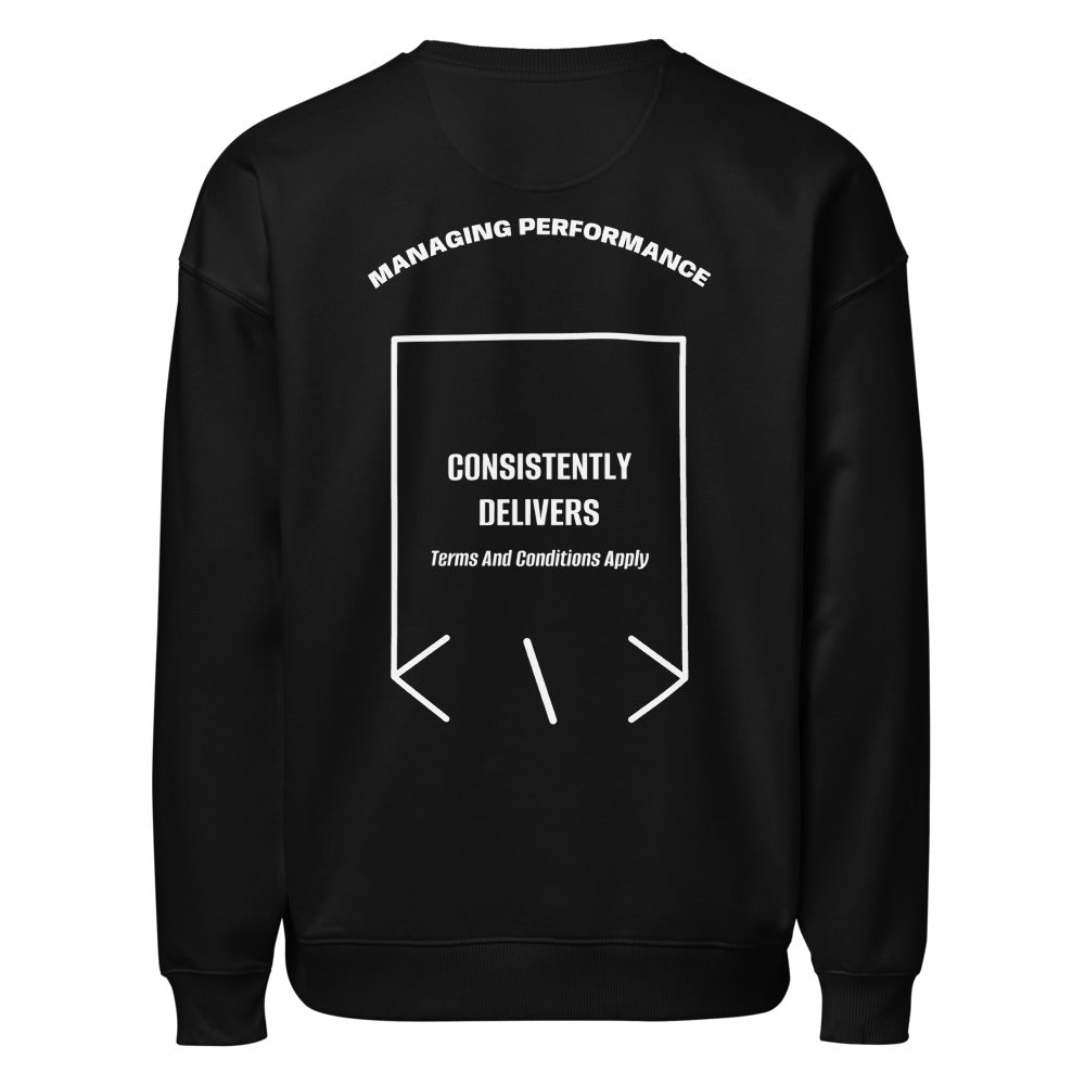 Consistently Delivers — Black White back mockup