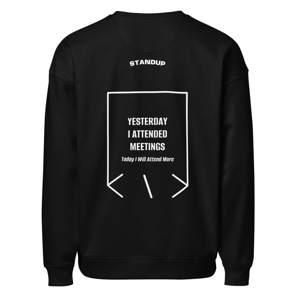 Yesterday I Attended Meetings — Black White back mockup