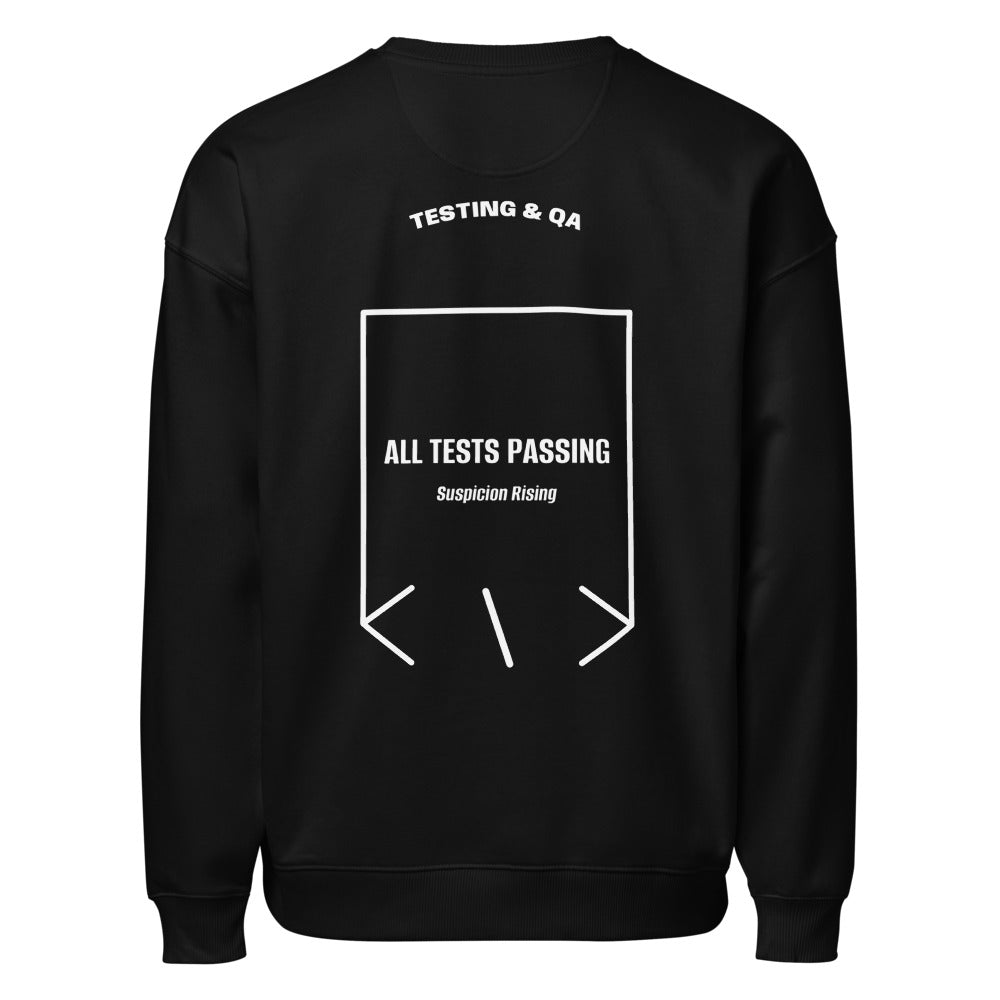 All Tests Passing — Black White back mockup