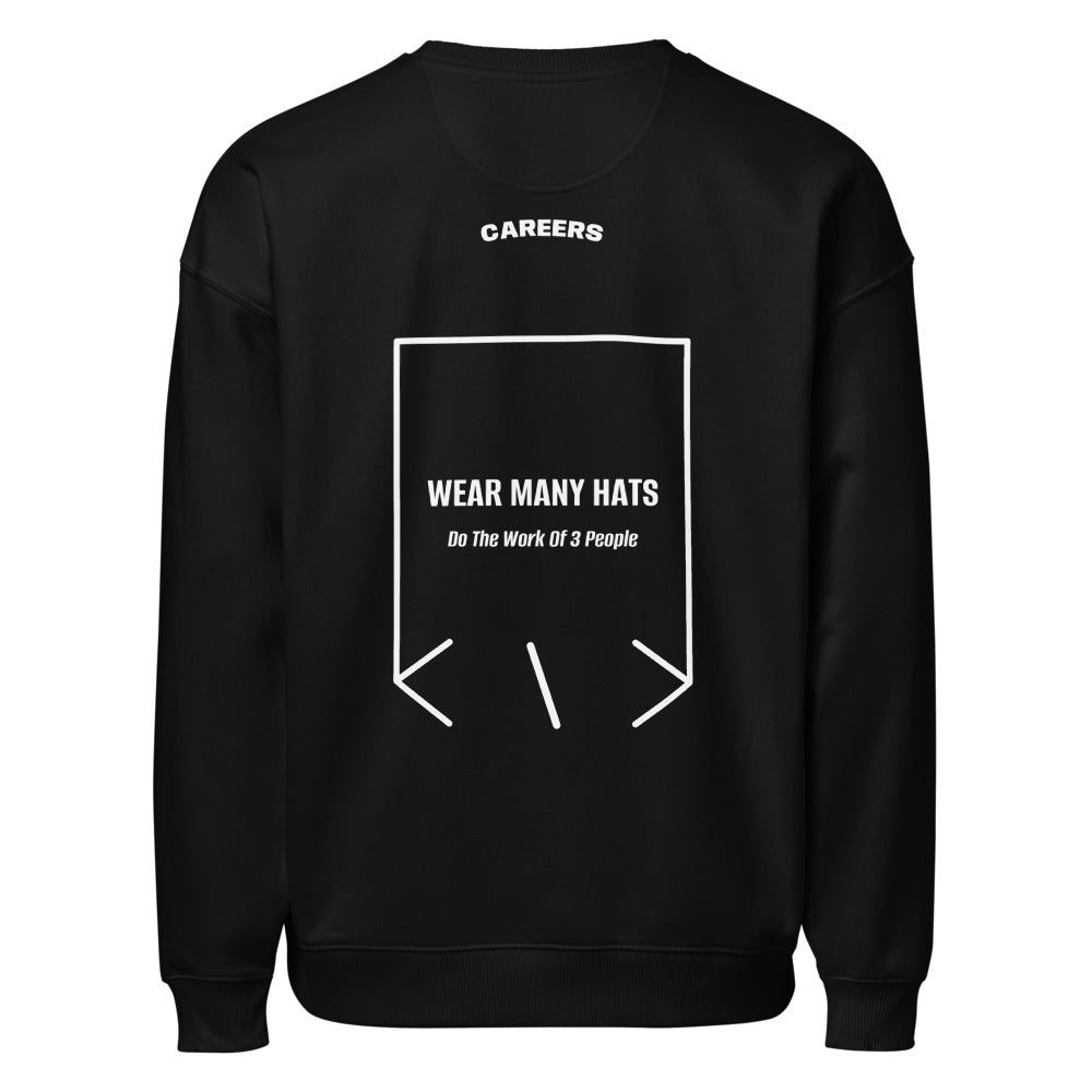 Wear Many Hats — Black White back mockup