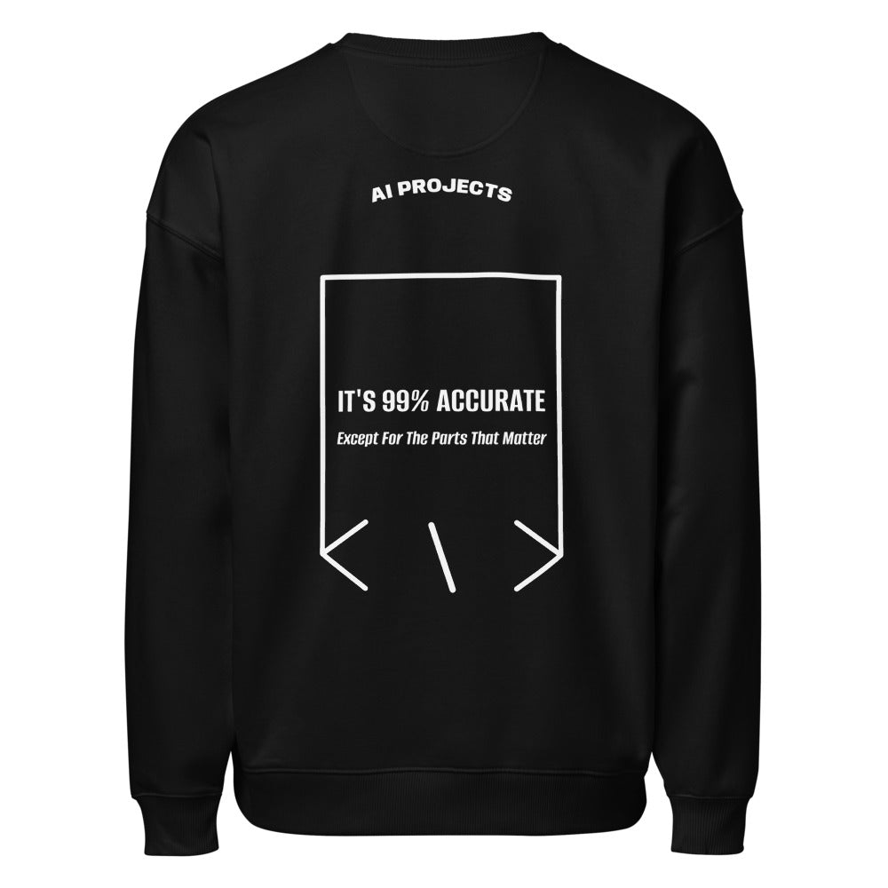 It's 99% Accurate — Black White back mockup