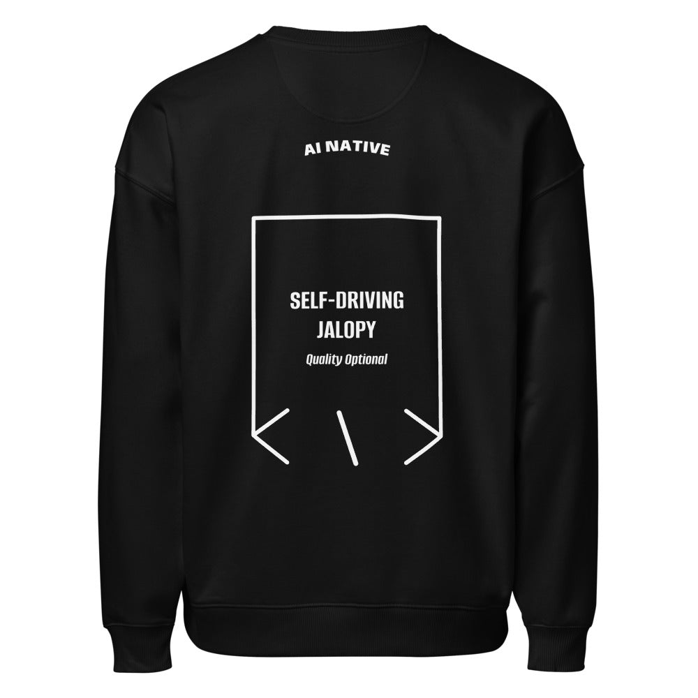 Self-Driving Jalopy — Black White back mockup