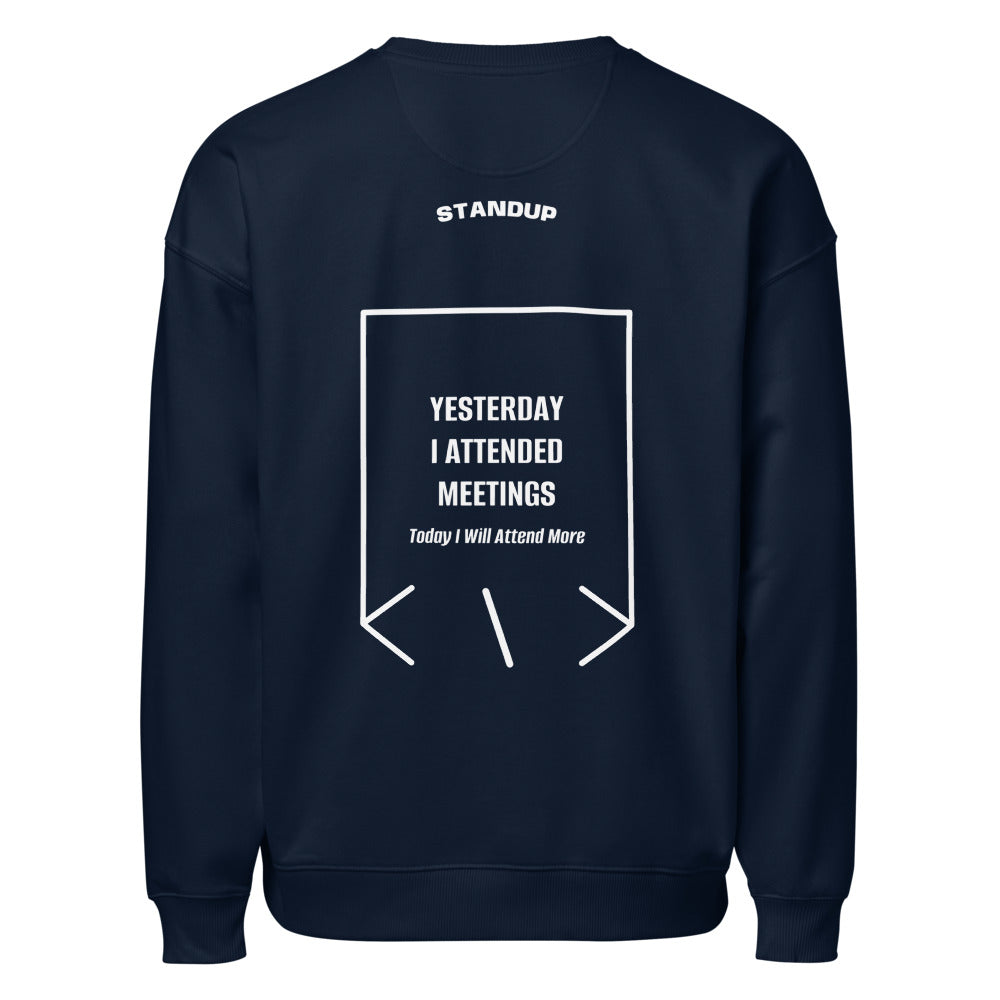 Yesterday I Attended Meetings — French Navy White back mockup