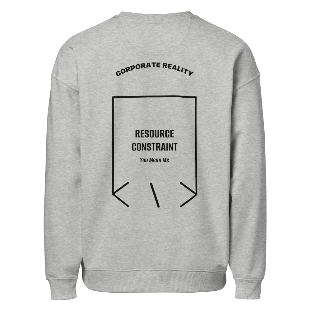 Resource Constraint — Heather Grey Black back mockup
