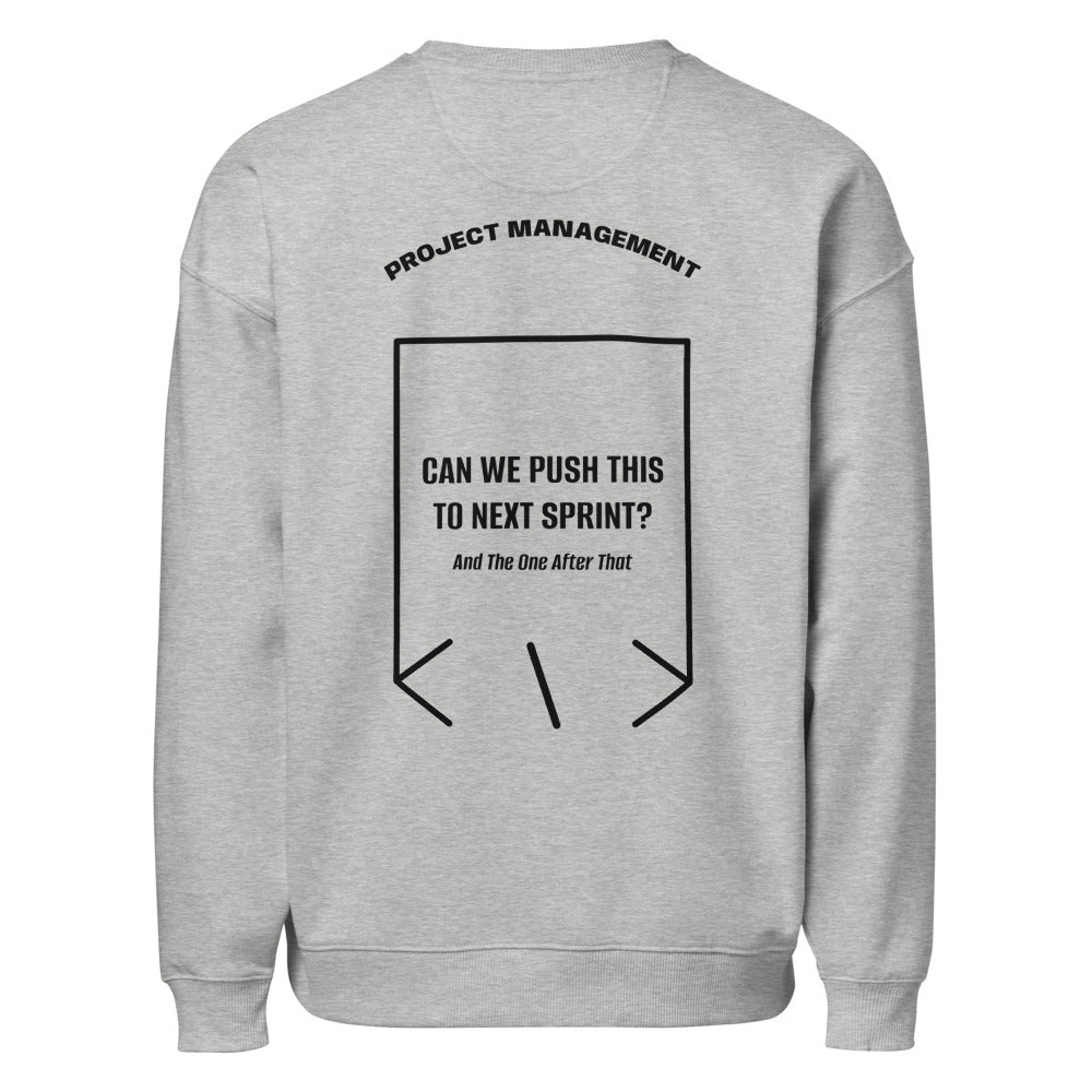 Can We Push This To Next Sprint? — Heather Grey Black back mockup