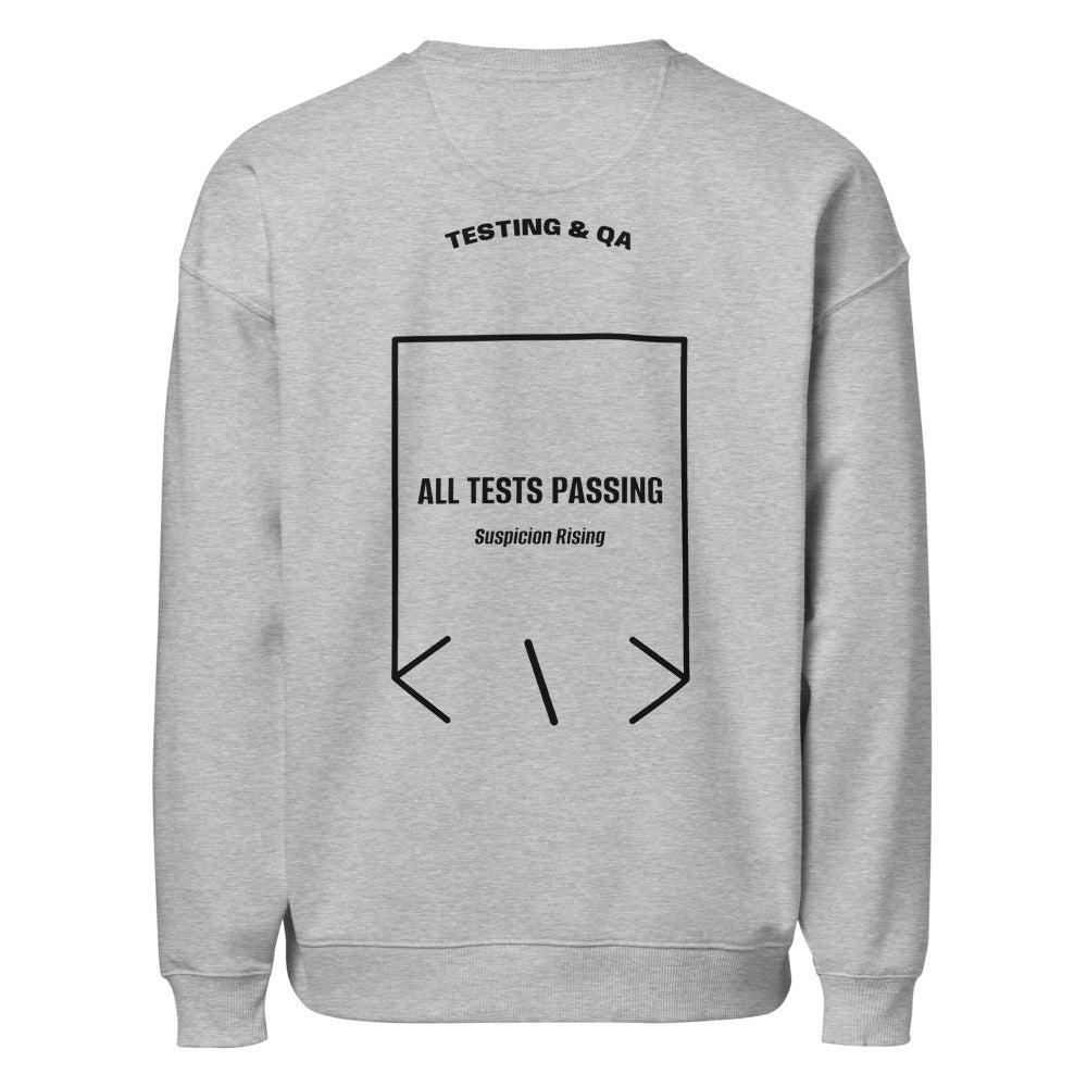 All Tests Passing — Heather Grey Black back mockup