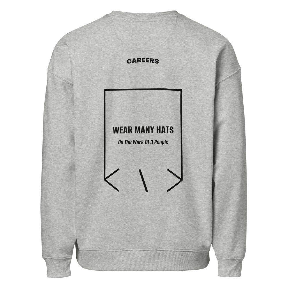 Wear Many Hats — Heather Grey Black back mockup