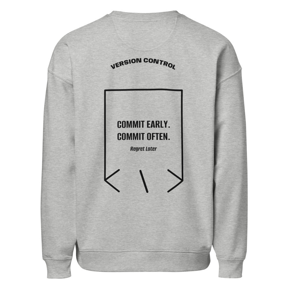 Commit Early. Commit Often. — secondary back mockup