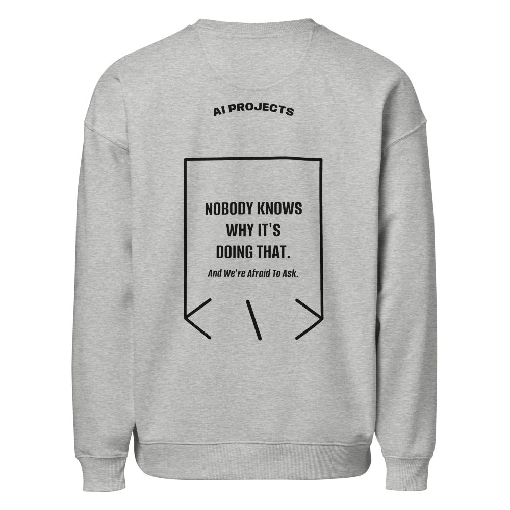 Nobody Knows Why It's Doing That. — Heather Grey Black back mockup