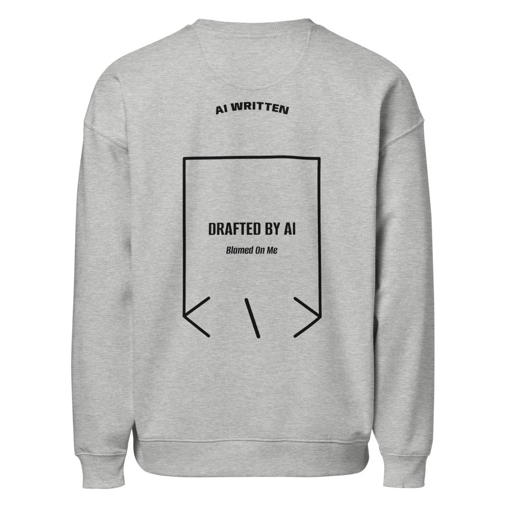 Drafted By AI — Heather Grey Black back mockup