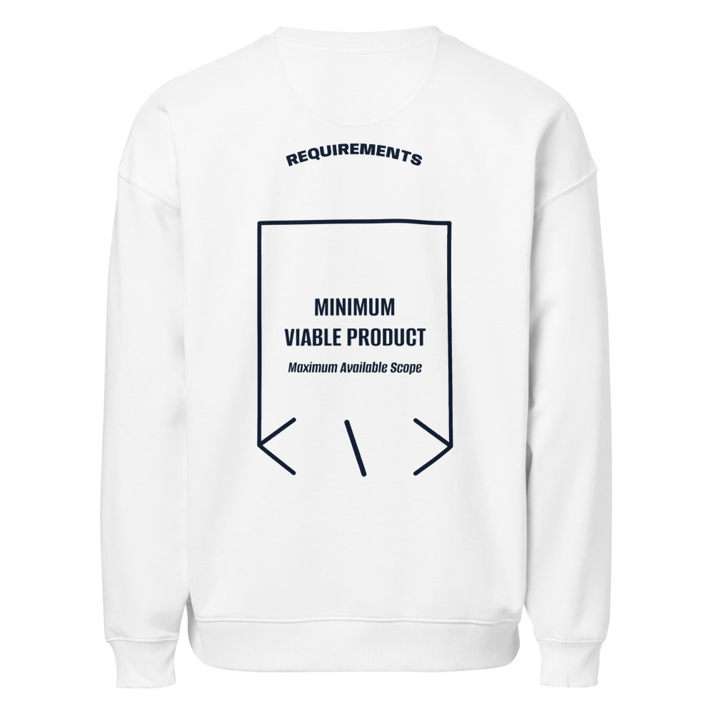 Minimum Viable Product — White French Navy back mockup