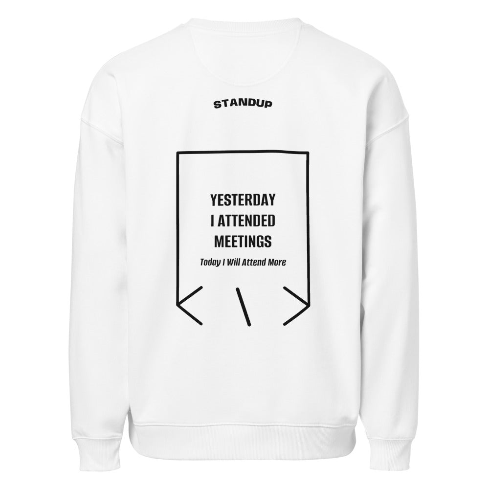Yesterday I Attended Meetings — White Black back mockup
