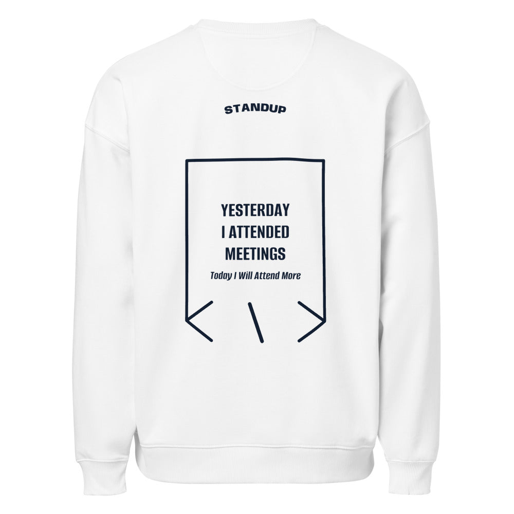 Yesterday I Attended Meetings — White French Navy back mockup