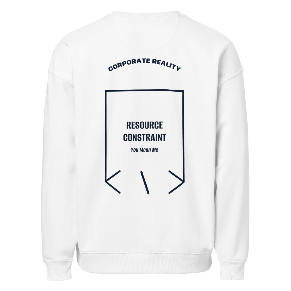 Resource Constraint — White French Navy back mockup