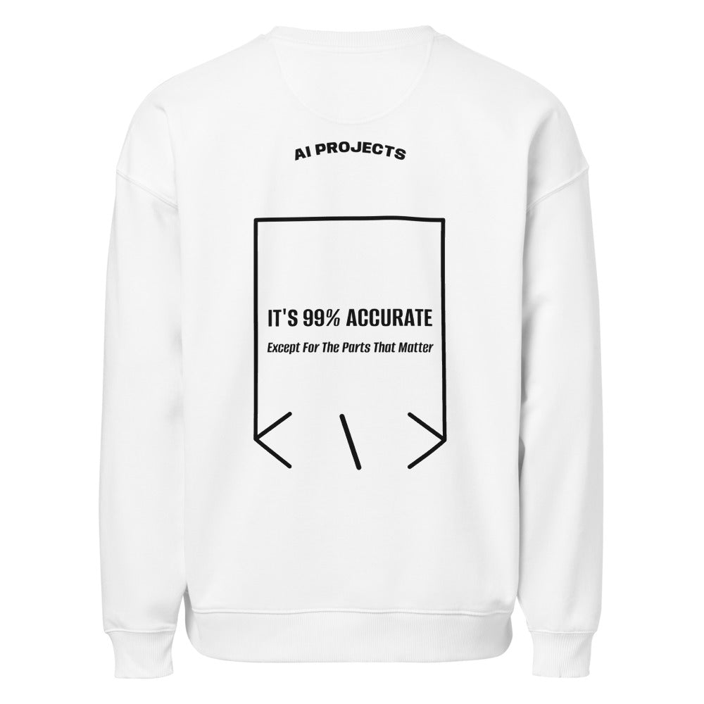 It's 99% Accurate — White Black back mockup