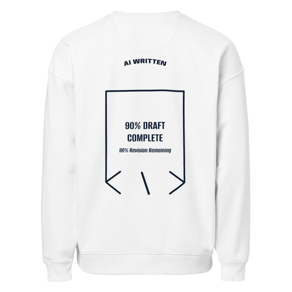 90% Draft Complete — White French Navy back mockup
