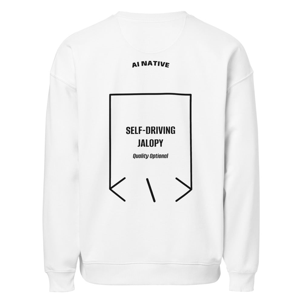 Self-Driving Jalopy — White Black back mockup