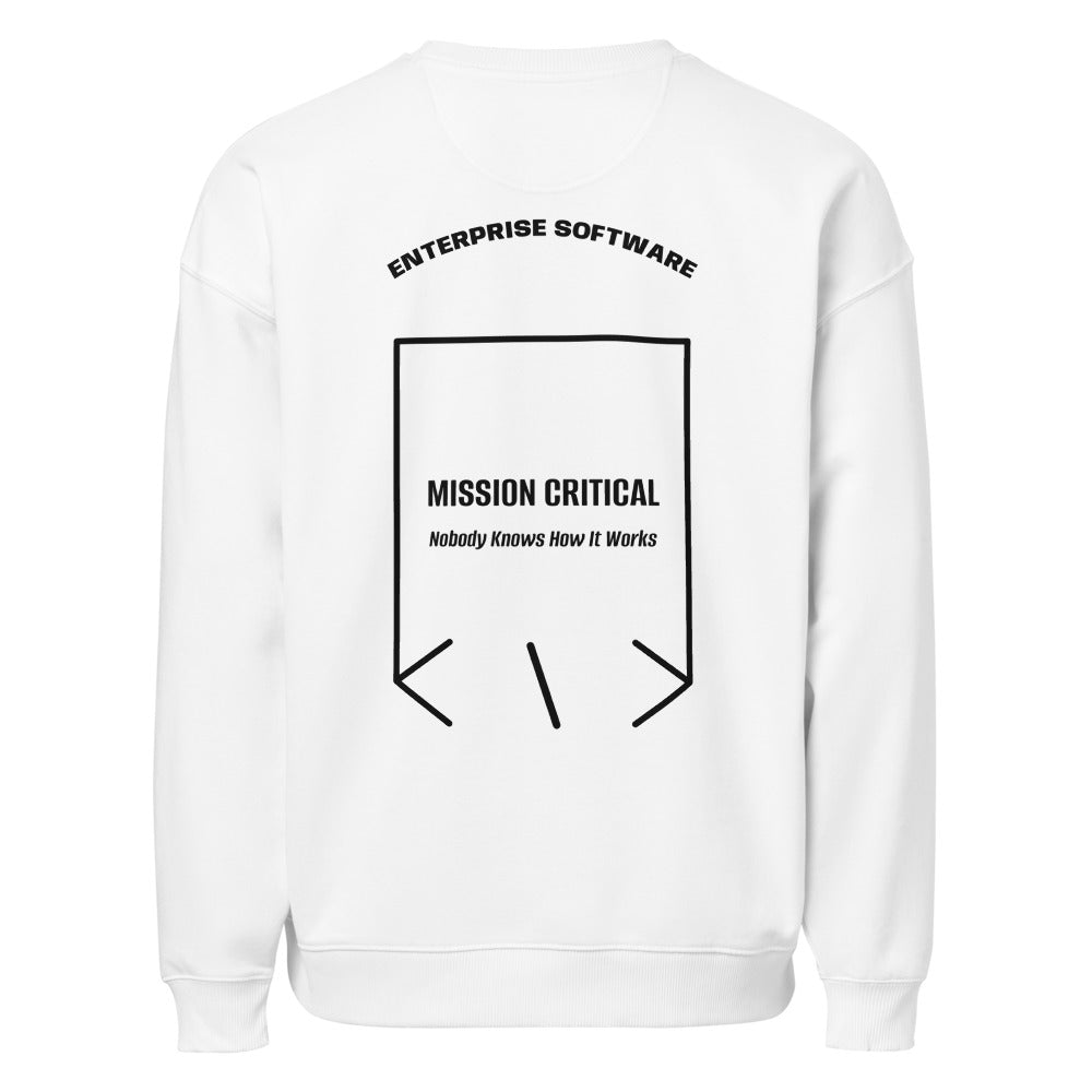 Mission Critical — White Black back mockup