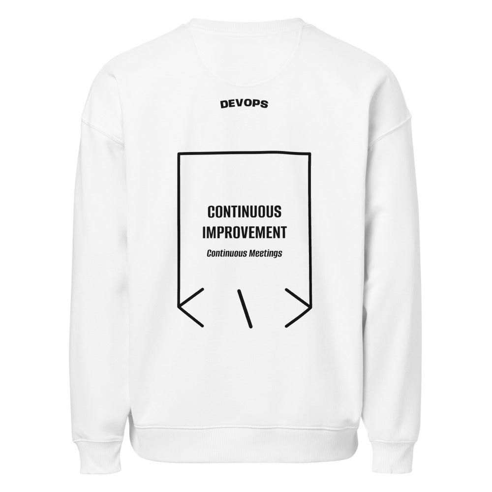 Continuous Improvement — White Black back mockup