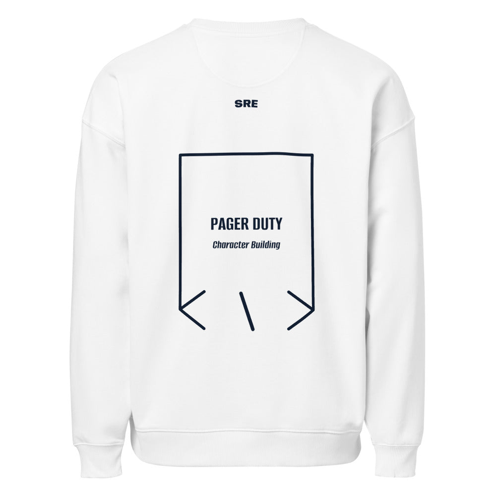 Pager Duty — White French Navy back mockup