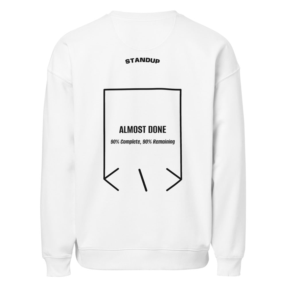 Almost Done — White Black back mockup